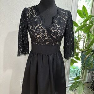 Eliza J Black Lace Dress with Cream Lining